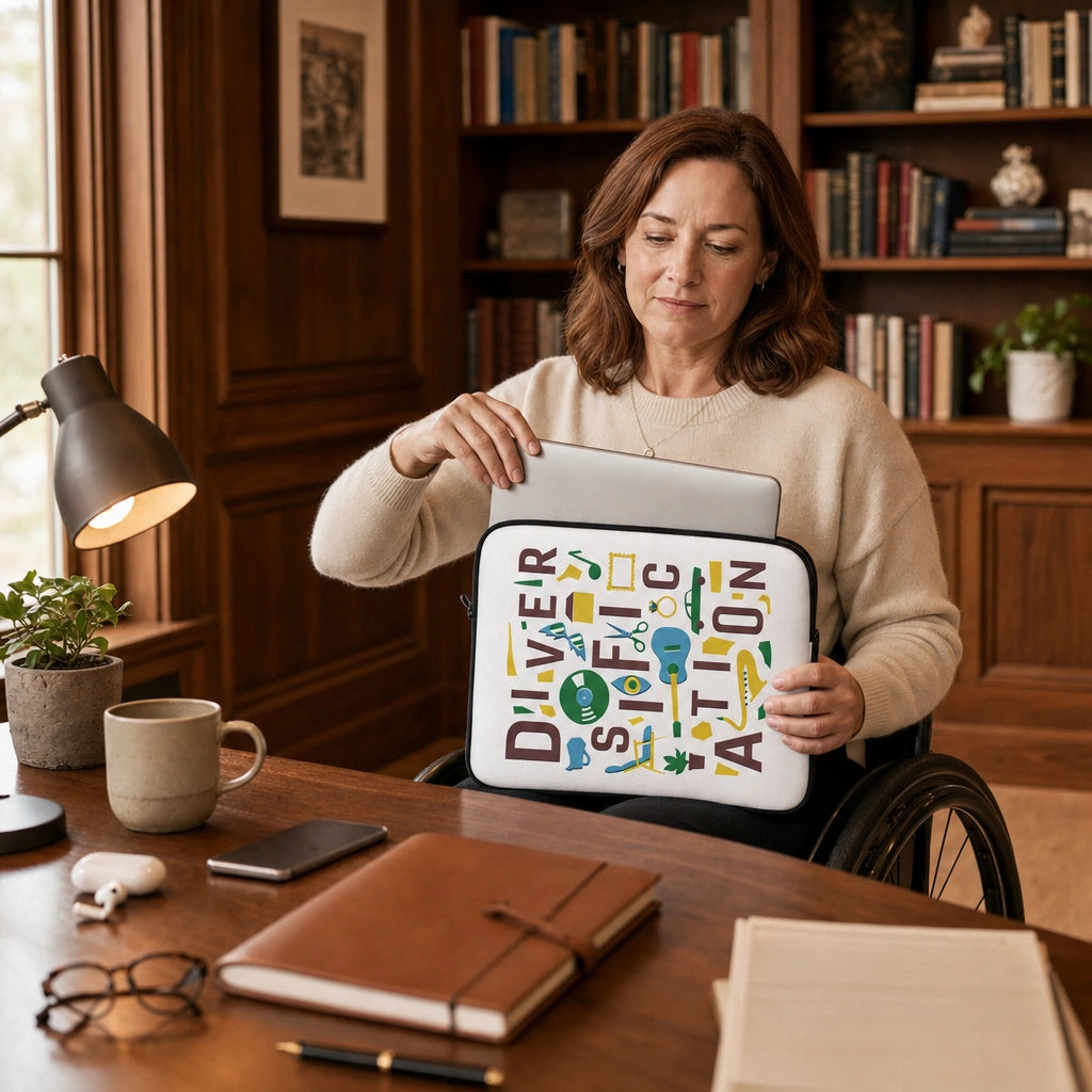 Diversification - White Laptop Sleeve